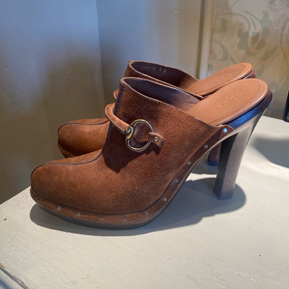 Gucci Horsebit Suede Clogs - Picture 4 of 4